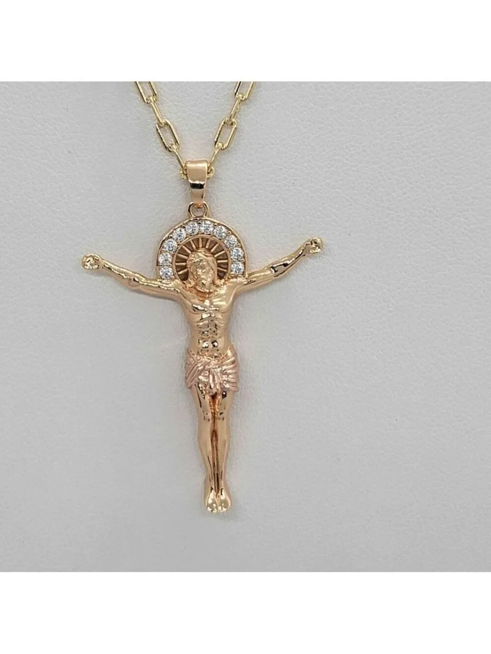 Brand New Brazilian 18k Gold Filled Jesus Necklace